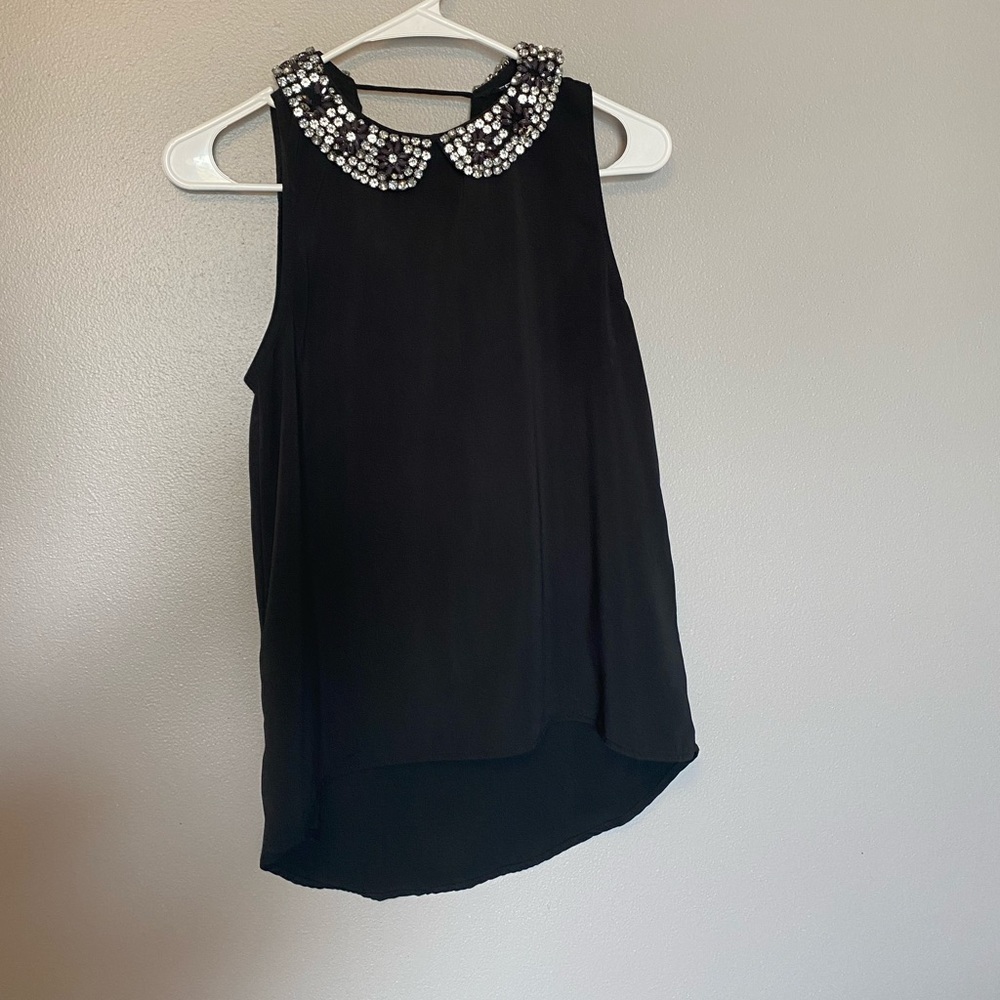 Beaded collar tank top